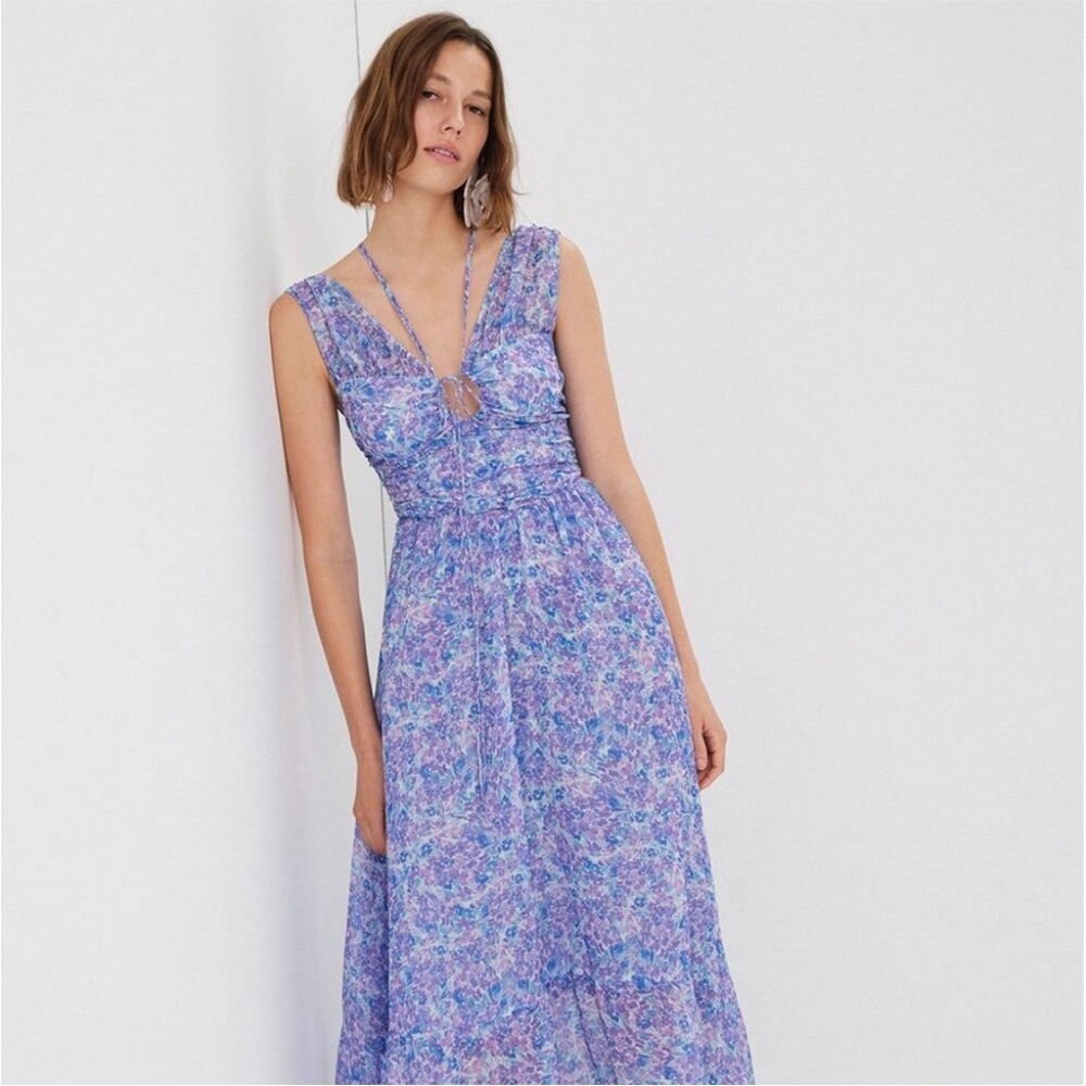 FOR LOVE & LEMONS Mindy Maxi Dress In Purple Floral